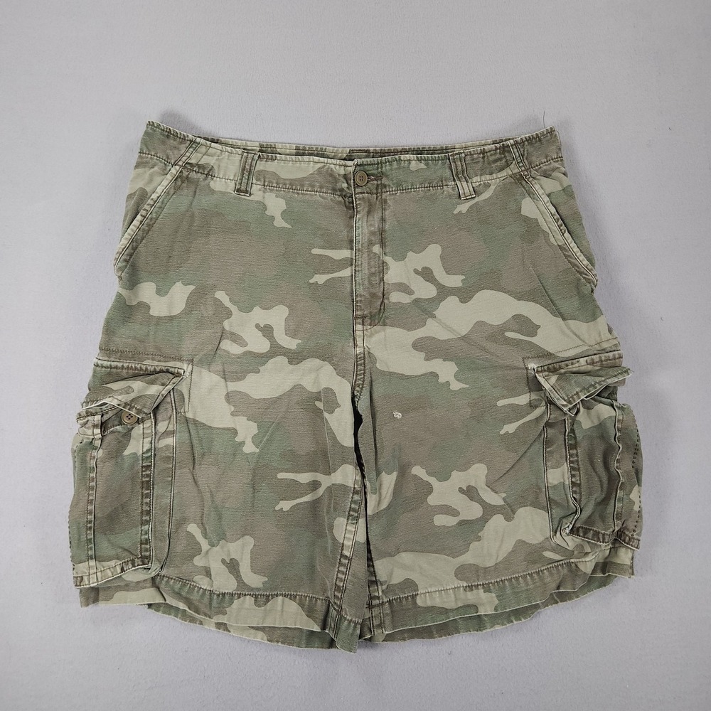 Vintage Y2K Faded Glory Camo Cargo Shorts Mens 38 Baggy Relaxed Grunge Skater